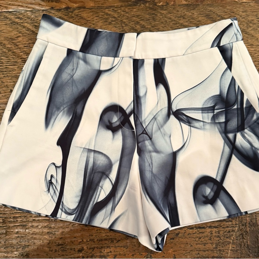 Maje Gambette Black and White High Waist Shorts